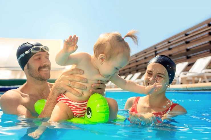 Babies swimming school