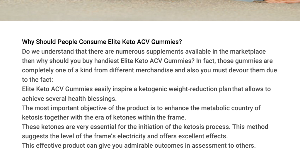 Elite Keto ACV Gummies - Infogram